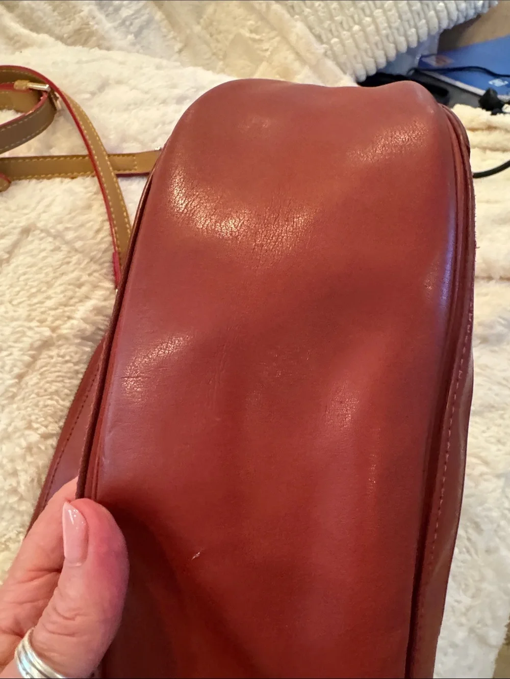 Chloe Red Leather Hobo with Logo Tag and tassel